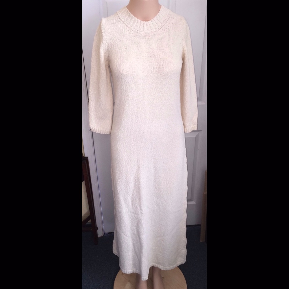 Zara Ivory/White Knit Long SweaterDress MEDIUM NWT